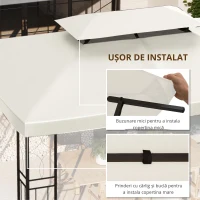 Outsunny Acoperiș de Schimb Impermeabil pentru Gazebo pentru Grădină Dublu Strat 3x4m(m-5)