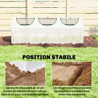 Outsunny Serre de jardin mini serre 3 fenêtres enroulables couverture en PE haute densité 140 g/m² 180 x 60 x 60 cm blanc(m-6)