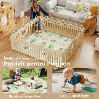 AIYAPLAY Covor pentru Copii 0-6 Ani cu Tematică de Pădure, cu Suprafață Impermeabilă din XPE, Multicolor, 196x176x1,5 cm(m-8)