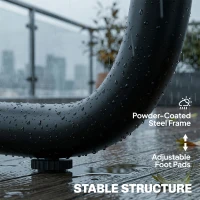 Outsunny 4-teiliges Garten-Set mit 2 Zweisitzern, 2 Glastischen, Kissen, abnehmbaren Bezügen und Taschen Khaki(m-4)