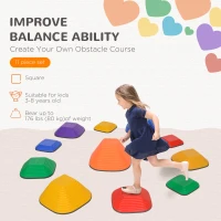 AIYAPLAY Balance Stepping Stones for Kids, 11PCs Non-Slip Stackable River Stones, Obstacle Courses for Balance & Motor Skills(m-4)
