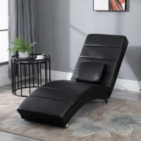 HOMCOM Poltrona Relax con Funzione Massaggio, Schienale Alto, Cuscino Incluso, Ecopelle, Metallo, Schiuma, 58 x 163 x 87 cm, Nero(m-6)