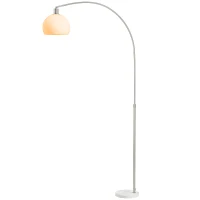 HOMCOM Floor Lamp for Living Room, Modern Standing Lamp with Shade & Foot Switch for Bedroom, Office, White(m-11)