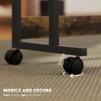 HOMCOM Biurko regulowane, 92 x 40 cm, z kółkami, do komputera(m-6)