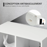 HOMCOM Bibliothèque étagère de rangement avec 5 compartiments, pour salon chambre à coucher bureau, 50x24x80cm, blanc(m-6)