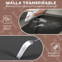 PawHut Cama para Perros Elevada con Toldo Marco de Acero y Bolsa de Transporte para Interior y Exterior 106x76x94 cm Café(m-6)