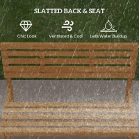 Outsunny Ławka ogrodowa 2-osobowa, drewniana, odporna na warunki atmosferyczne(m-7)