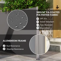 Outsunny Markiza boczna, rozkładana, osłona prywatności, z uchwytami(m-4)