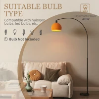 HOMCOM Floor Lamp for Living Room, Modern Standing Lamp with Shade & Foot Switch for Bedroom, Office, Black(m-6)