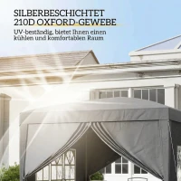 Outsunny Pavilion de Exterior 3x3 m Pliabil cu 4 Panouri Laterale, din Oțel și Material Oxford Gri(m-5)