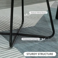 HOMCOM Modern Dining Furniture Set with Round Table and Accent Armchair Black and Yellow(m-6)