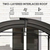 Outsunny Grillpavilion 233x110x235 cm, wiatroodporny, do ogrodu(m-4)