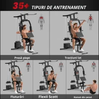 Homcom Statie Fitness – Multifunctionala din Otel pentru Acasa(m-7)