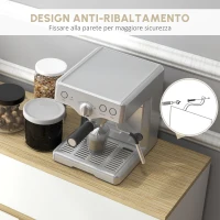 HOMCOM Buffet Mobile da Stoccaggio con 2 Cassetti 3 Mensole Aperte e Mobile con 2 Ante, 110 x 29,5 x 82 cm, Bianco(m-6)