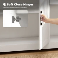 HOMCOM Sideboard with 2 Drawers Modern Storage Cabinet, Kitchen Cupboard with Adjustable Shelf and 3 Doors White(m-6)