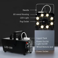HOMCOM Maszyna do mgły 450W z 13 kolorowymi diodami LED RGB(m-7)