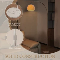 HOMCOM Floor Lamp for Living Room, Modern Standing Lamp with Shade & Foot Switch for Bedroom, Office, White(m-7)