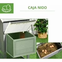 PawHut Gallinero para Exterior Grande de Madera 300x66x116 cm con Nido Corral Bandeja Extraíble Techo Asfáltico Rampa Gris(m-6)