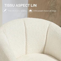 HOMCOM Chaise de salle à manger pivotante 360°, chaise de cuisine avec assise rembourrée, 58,5 x 59 x 78,5 cm, crème(m-6)