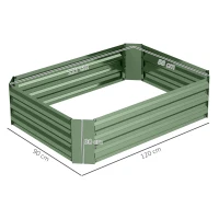Outsunny Wysokie łóżko ogrodowe ze stali, donica, kwietnik, 120 cm(m-3)