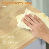 HOMCOM Carrello da Cucina con Ruote, Isola da Cucina con Cassetto, Armadio e Porta-Strofinacci, Bianco(m-6)