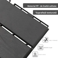 Outsunny Set 9 Caramizi de Cuplat pentru Terasa 30x30x2cm, 0.81 mq, Negru(m-7)