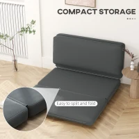 HOMCOM Sofa 3 w 1, rozkładane, welurowe, do sypialni, komfortowe(m-6)