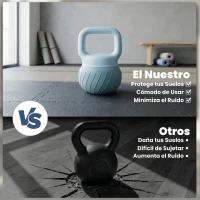 SPORTNOW Pesa Rusa 10 kg Kettlebell Relleno de Arena Metálica y Mango Antideslizante para Entrenamiento 24x24x32 cm Azul Claro(m-7)