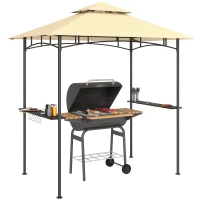 Outsunny Pawilon grillowy z LED, wodoodporny, ognioodporny, 240x150 cm(m-11)