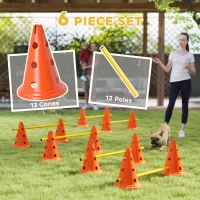 Zestaw Agility dla psów PawHut, 6 elementów, treningowy(m-4)