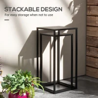 Outsunny Zestaw 2 stojaków na rośliny, stalowe nogi, skandynawski design(m-6)