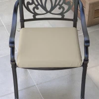 Outsunny Lot de 4 coussins de chaise, galettes de chaise 47 x 47 cm, rembourrage épais, résistant à la décoloration, beige(m-8)