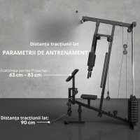 Homcom Statie Fitness – Multifunctionala din Otel pentru Acasa(m-4)