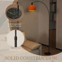 HOMCOM Floor Lamp for Living Room, Modern Standing Lamp with Shade & Foot Switch for Bedroom, Office, Black(m-7)