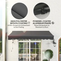 Outsunny Markiza z ręczną korbką, elektrycznie regulowana wysokość(m-5)