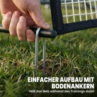 SPORTNOW Rebounder für Fußball, 2-in-1 Zweiseitig Faltbar Prellwand mit Rückprallwand Netz, 200 x 94cm, Schwarz(m-6)