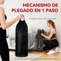 SPORTNOW Trampolín de Fitness Plegable 104 cm con Barra Ajustable en 3 Alturas Marco Metálico Reforzado y Bolsa 104x104x114 cm(m-4)