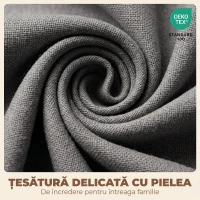 HOMCOM Set 2 Scaune Moderne cu Tapițerie din In, Șezut Confortabil, Spătar Curbat, Picioare din Lemn, Asamblare Ușoară pentru Bucătărie, Cameră, Living.(m-6)