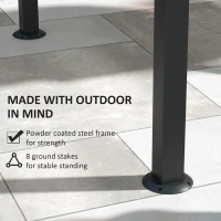 Outsunny Pawilon Grillowy z 2 Bocznymi Półkami, Haczyki, Stelaż ze Stali, 1,1 x 2,3m, Khaki(m-6)
