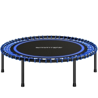 SPORTNOW Cama Elástica Fitness Ø114 cm con Marco de Acero Reforzado para Entrenamiento Piernas Cuerpo Azul y Negro