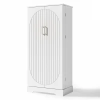 Multifunktionaler Küchenschrank, Doppeltür mit Staufach, 60x35x128 cm, Weiß(m-10)