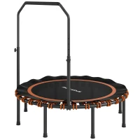 SPORTNOW Trampolina Fitness z Regulowanym Uchwytem, Trampolina Sportowa do Wewnątrz i Na Zewnątrz, Stal, Plastik, Pomarańczowy(m-10)
