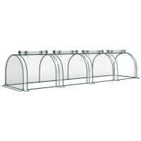 Outsunny 395  x 100 cm Low Tunnel Greenhouse - Clear