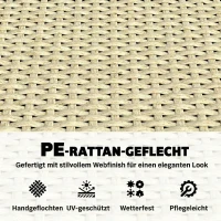 Outsunny Hochbeet mit Rankgitter in Rattan-Optik Pflanzkasten für Kletterpflanzen für Garten, Balkon, 80 x 30 x 163 cm, Beige(m-6)