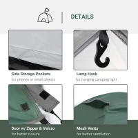 Outsunny Tent voor 3-4 personen 190T kampeertent met haringen koepeltent glasfiber(m-5)