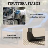 Outsunny Lettino da Esterno Reclinabile 4 Posizioni, Sedia Pieghevole con Maniglia, Grigio.(m-7)