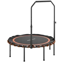 SPORTNOW Trampolin Fitness z Regulowanym Uchwytem, Trampolin Sportowy do Wewnątrz i Na Zewnątrz, Stal, Plastik, Kolor Pomarańczowy(m-1)