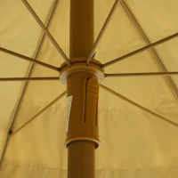 Outsunny Chapéu de Sol de Praia com Franjas de Palha Ø178 cm com Inclinação Altura Ajustável UV50+ Bolsa de Transporte Castanho Claro(m-11)