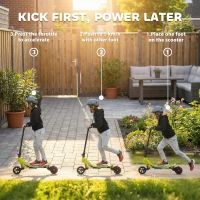 SPORTNOW Electric Scooter for Kids, Foldable E Scooter for Age Age 6+ with LED Display, RGB lights, Up to 16km/h, Green(m-4)