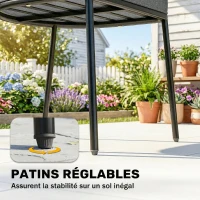 Outsunny Lot de 2 Fauteuils de Jardin, Dossier et Accoudoirs en Corde Résine Tressée, Coussins Amovibles, 55x57x75cm, Gris Clair(m-7)